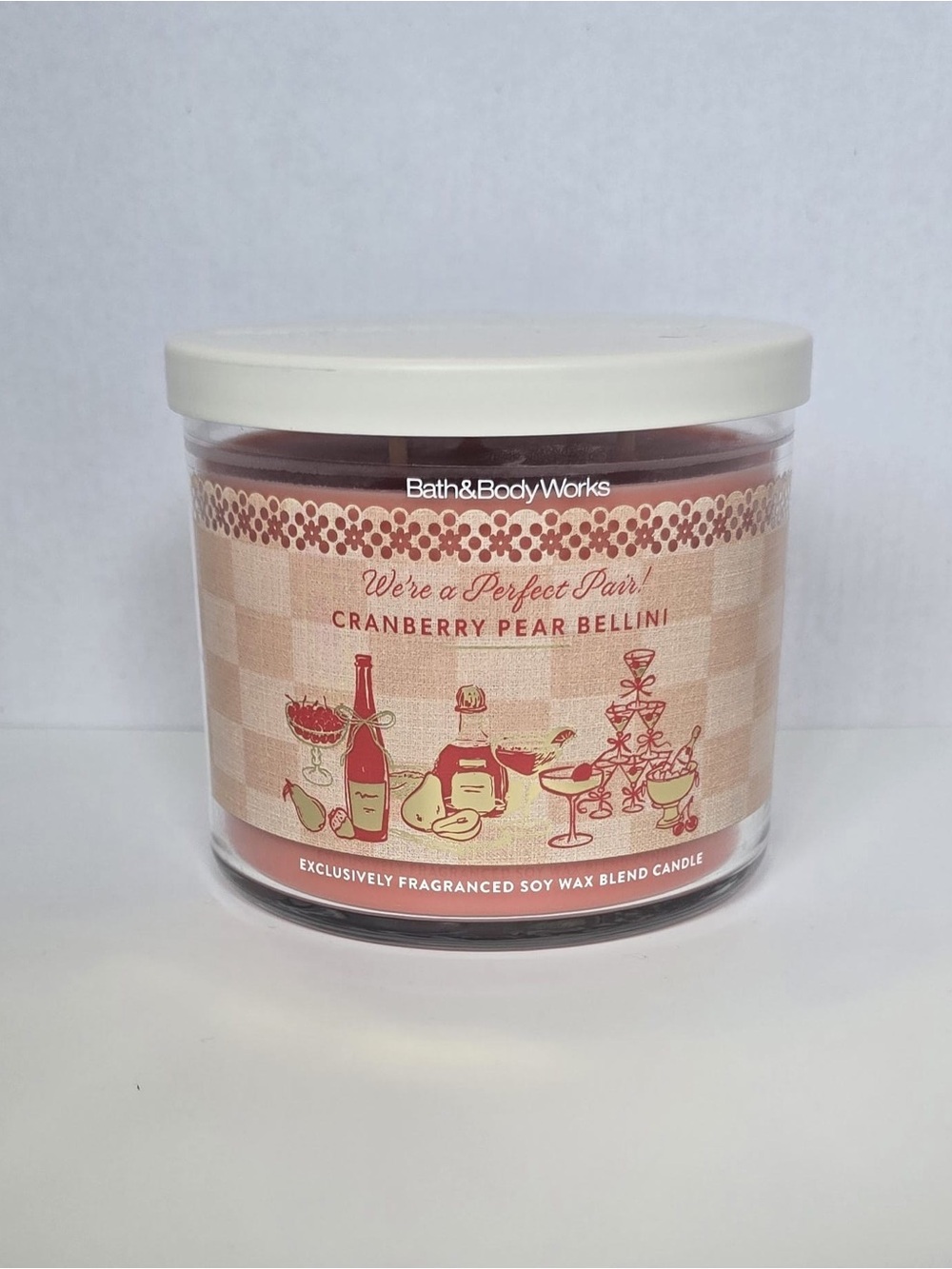 Bath & Body Works Cranberry Pear Bellini 3 Wick Candle